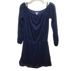 Lilly Pulitzer Blue Lace Long Sleeve Romper Small